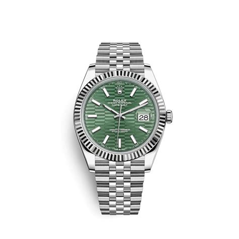 rolex mint green fluted motif